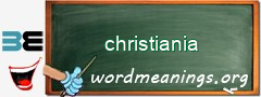 WordMeaning blackboard for christiania